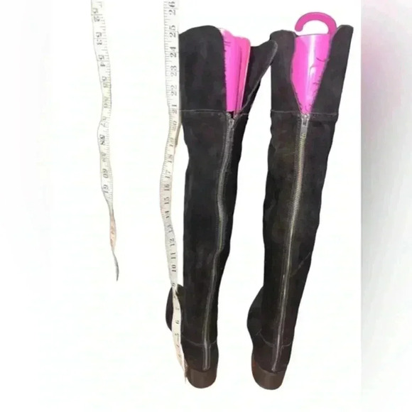 ASOS Black Suede thigh high‎ boots, Size 7 - Picture 5 of 7